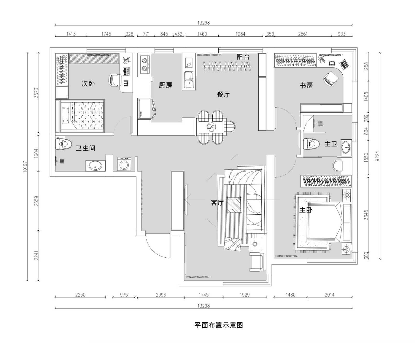 西美第五大道現(xiàn)代簡約風(fēng)格戶型圖裝修效果圖